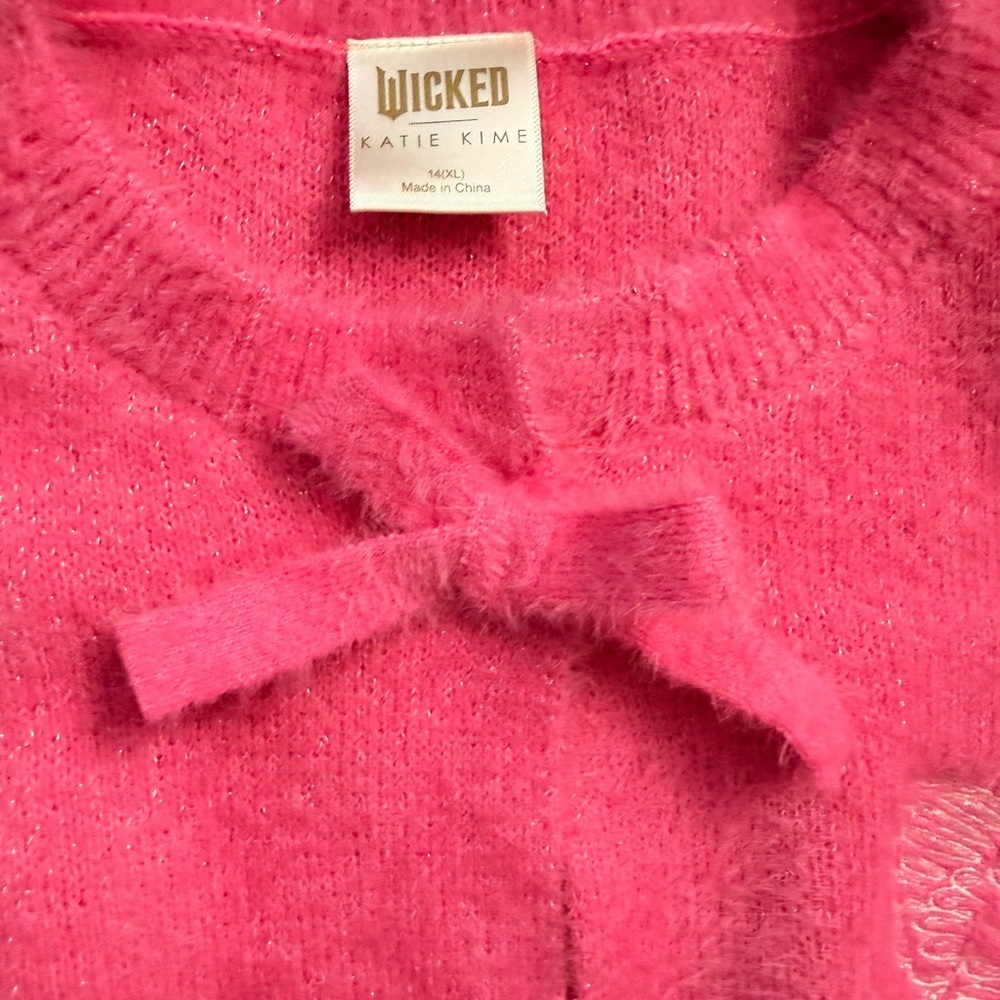 Luxurious Pink Bow-Accent Cardigan - Picture 4 of 5
